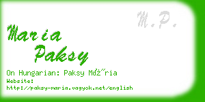 maria paksy business card